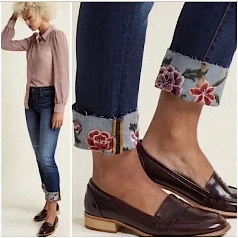 Driftwood Colette Embroidered Cuff Crop Jean